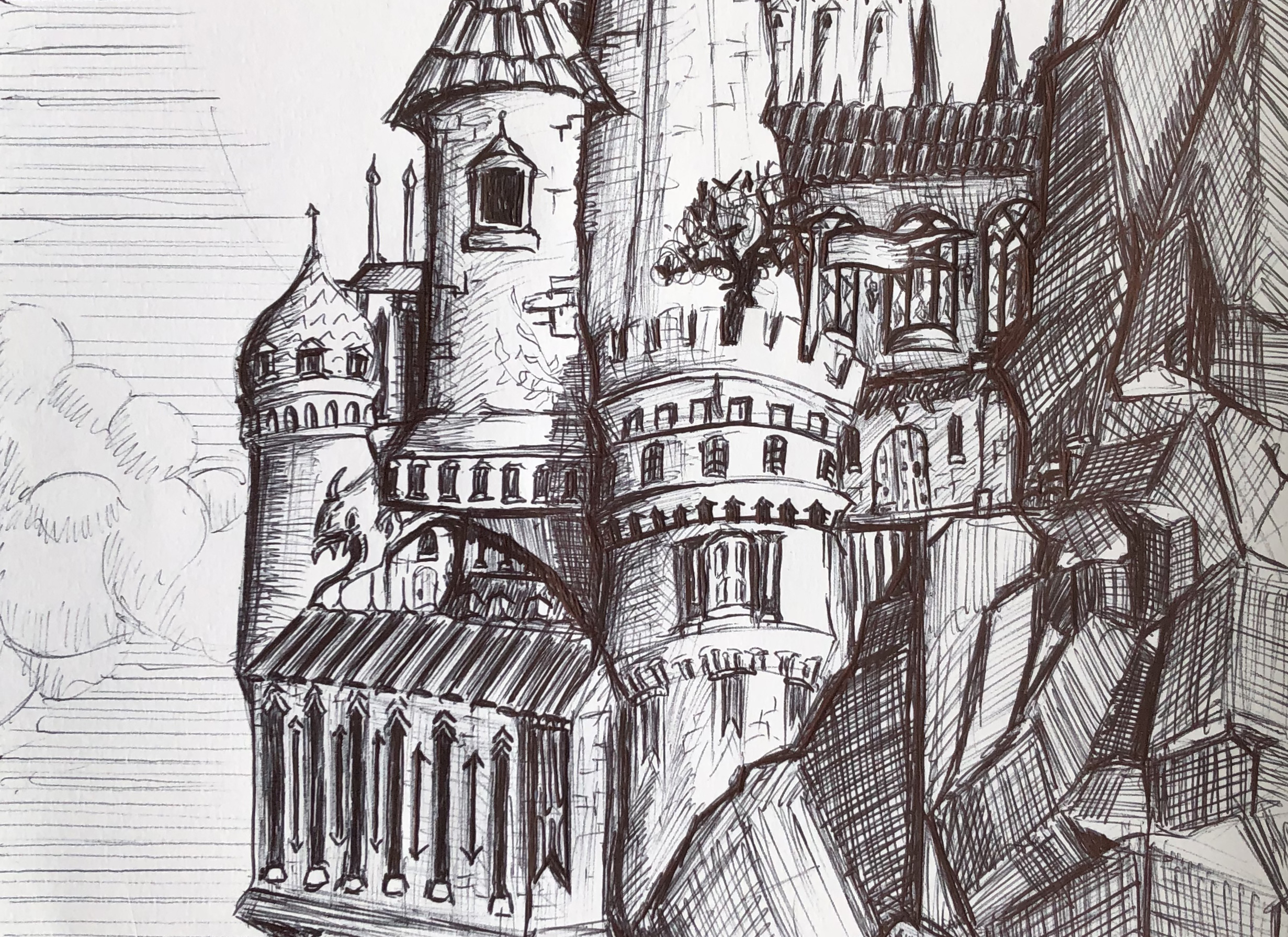 ArtStation - Castle - Simple Perspective sketch